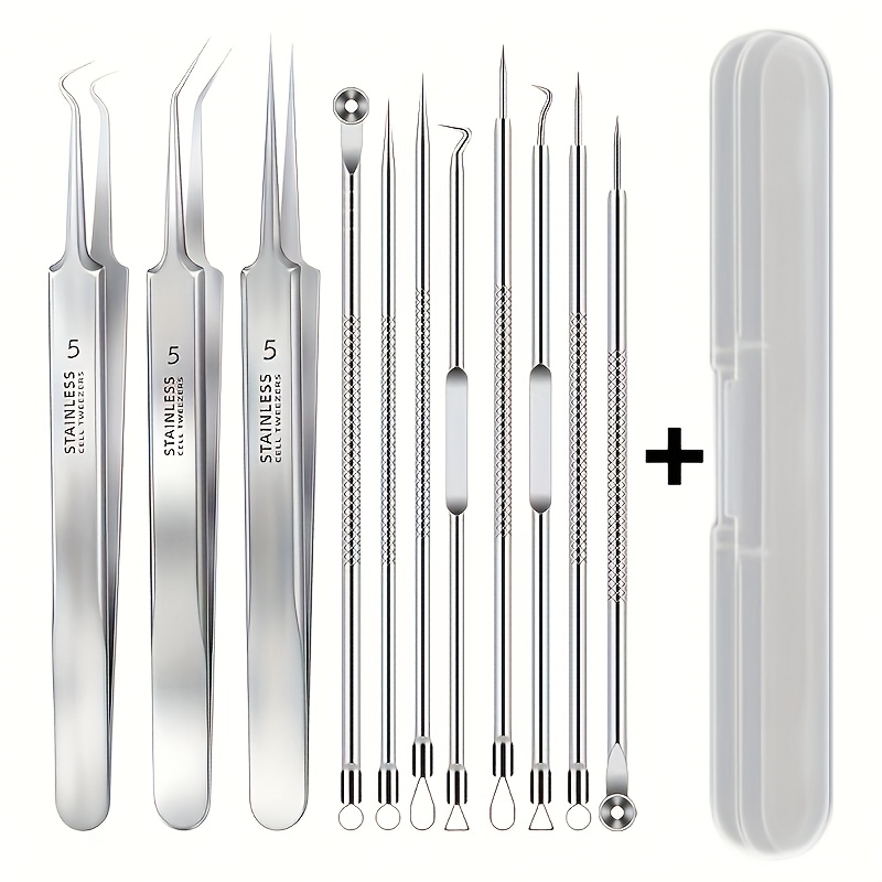 Skincare Qv - 3/5/6/8pcs Stainless Steel Pimple Extractors &