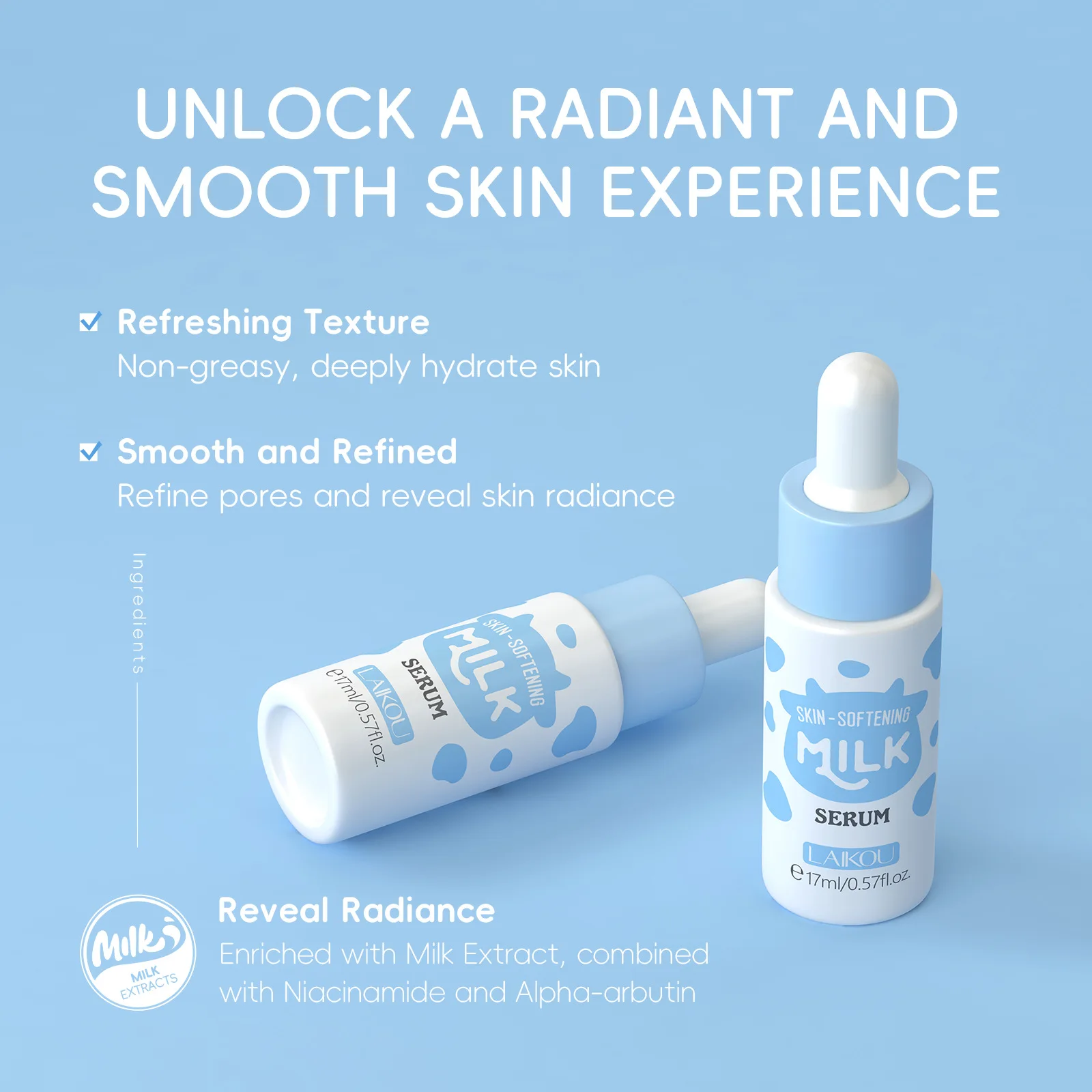 17ml Milk Facial Serum for Fac - Alpha Arbutin Serum ulasan dan harga