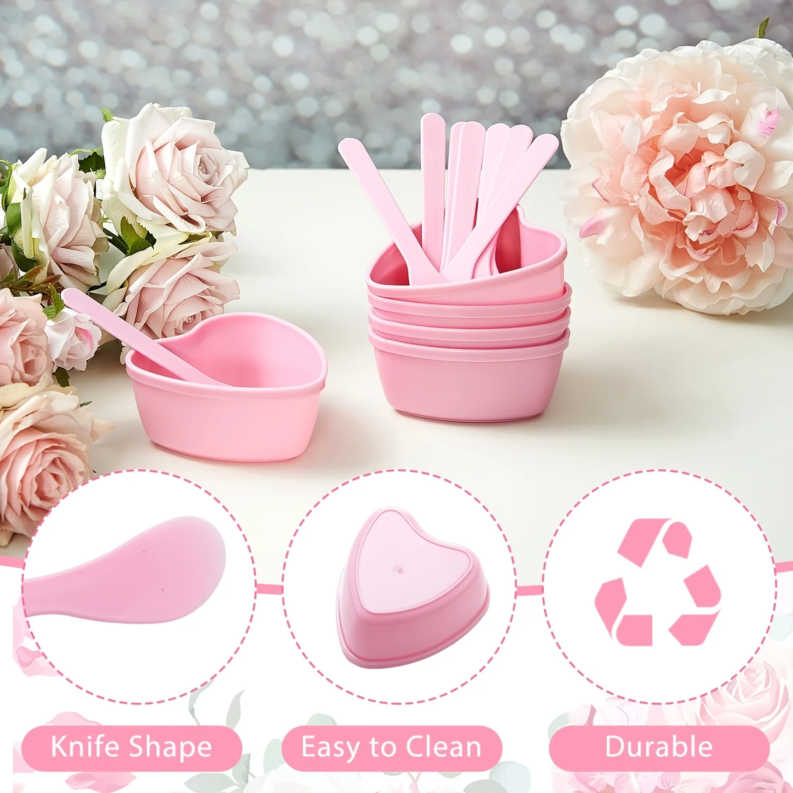 6-piece Pink Heart Shaped Faci - Skincare Qv ulasan dan harga